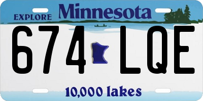 MN license plate 674LQE