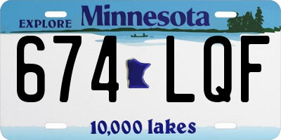 MN license plate 674LQF