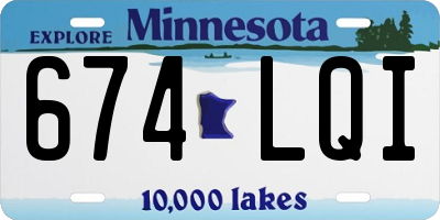 MN license plate 674LQI