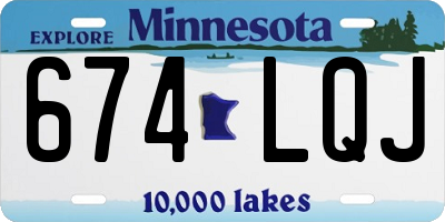 MN license plate 674LQJ