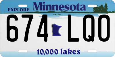 MN license plate 674LQO