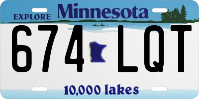 MN license plate 674LQT