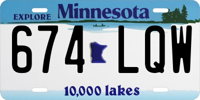 MN license plate 674LQW