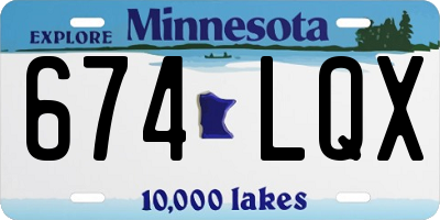 MN license plate 674LQX