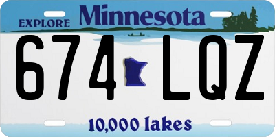 MN license plate 674LQZ