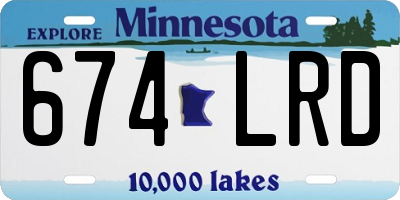 MN license plate 674LRD