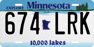 MN license plate 674LRK