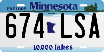 MN license plate 674LSA