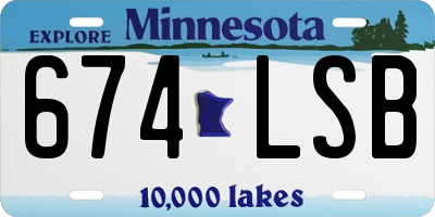 MN license plate 674LSB
