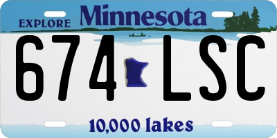 MN license plate 674LSC