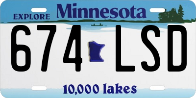 MN license plate 674LSD