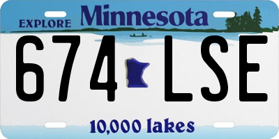 MN license plate 674LSE