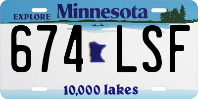 MN license plate 674LSF