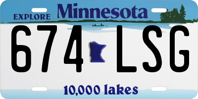 MN license plate 674LSG