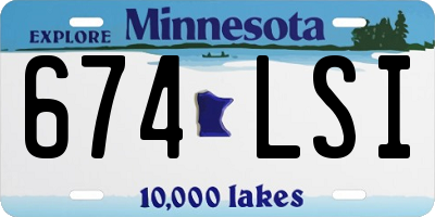 MN license plate 674LSI