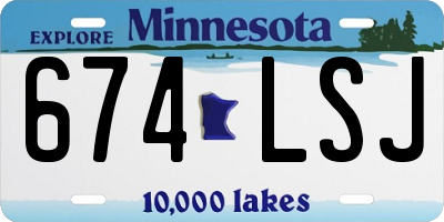 MN license plate 674LSJ