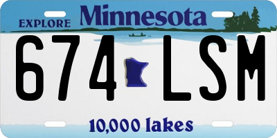MN license plate 674LSM