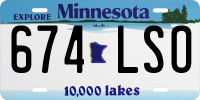 MN license plate 674LSO