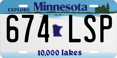 MN license plate 674LSP