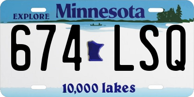 MN license plate 674LSQ