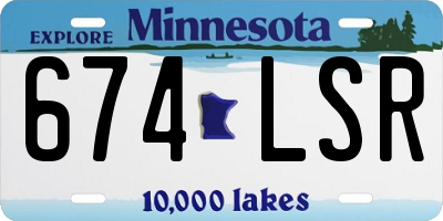 MN license plate 674LSR