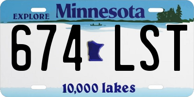 MN license plate 674LST
