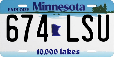 MN license plate 674LSU