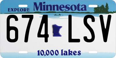 MN license plate 674LSV