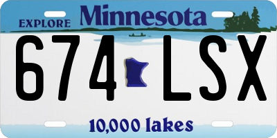 MN license plate 674LSX