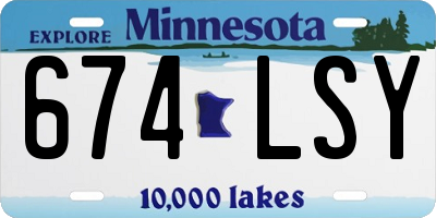 MN license plate 674LSY