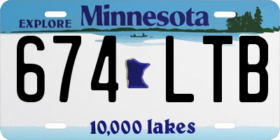 MN license plate 674LTB