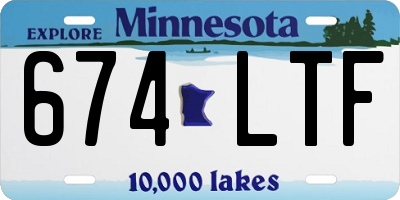 MN license plate 674LTF