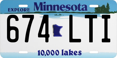 MN license plate 674LTI