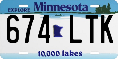 MN license plate 674LTK