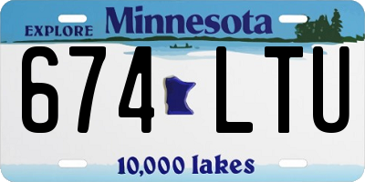 MN license plate 674LTU