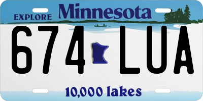 MN license plate 674LUA