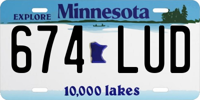 MN license plate 674LUD