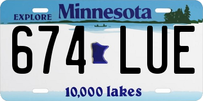MN license plate 674LUE