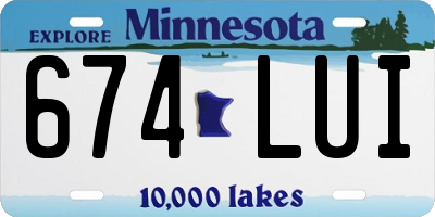MN license plate 674LUI