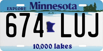 MN license plate 674LUJ