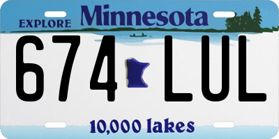 MN license plate 674LUL