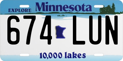 MN license plate 674LUN