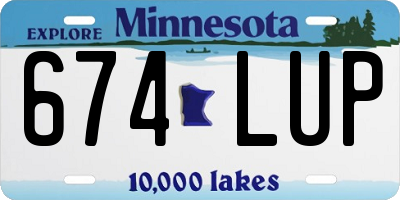 MN license plate 674LUP