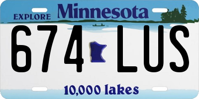 MN license plate 674LUS