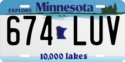 MN license plate 674LUV