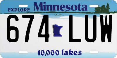 MN license plate 674LUW
