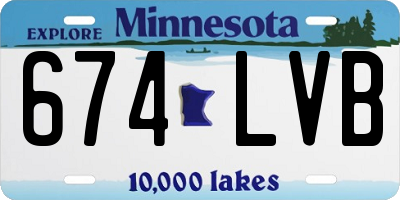 MN license plate 674LVB