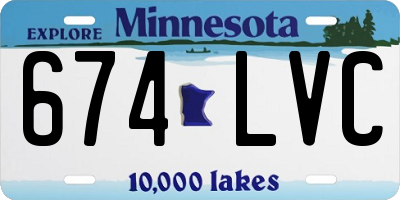 MN license plate 674LVC