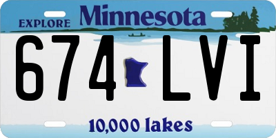 MN license plate 674LVI