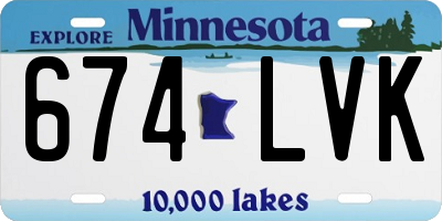 MN license plate 674LVK